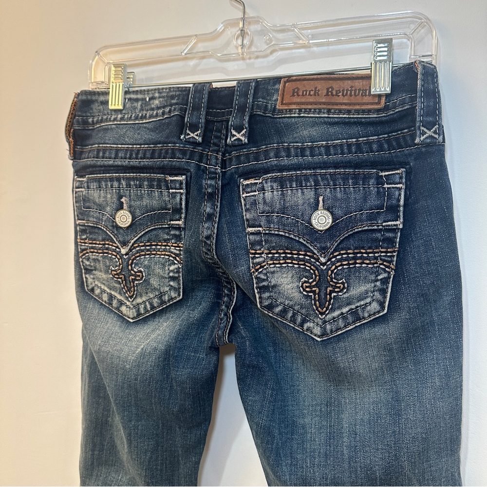 Rock Revival Alivia Distressed Denim Jeans with Embroidered Pockets